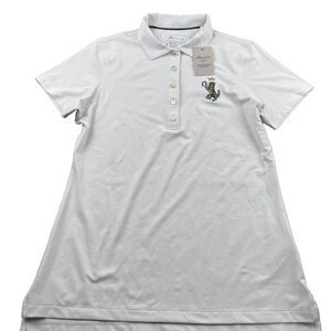 NWT Peter Millar Perfect Fit Performance Golf Polo Women's S White UPF 50 Button